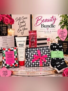 kate spade Black & White Polka Dot Beauty Bundle with Pink Bow